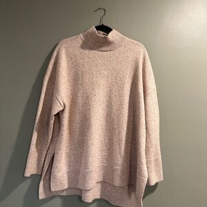 Express Women's Mock Neck Sweater in Blush Pink